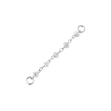 Gray Diamond Bead Chain – 18K White Gold Piercing Chain - piercing - zone.com