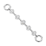 Gray Diamond Bead Chain – 18K White Gold Piercing Chain - piercing-zone.com