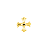 Greek Cross with Gem – 14K Gold Threadless/Threaded End - piercing-zone.com