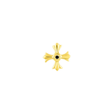 Greek Cross with Gem – 14K Gold Threadless/Threaded End - piercing - zone.com