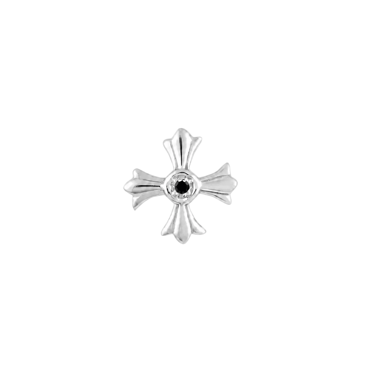Greek Cross with Gem – 14K Gold Threadless/Threaded End - piercing-zone.com