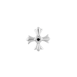 Greek Cross with Gem – 14K Gold Threadless/Threaded End - piercing-zone.com