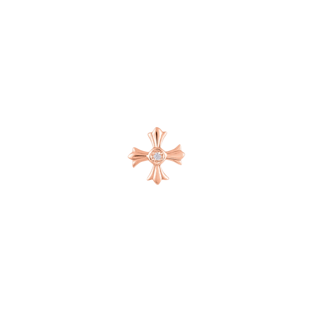 Greek Cross with Gem – 14K Gold Threadless/Threaded End - piercing - zone.com