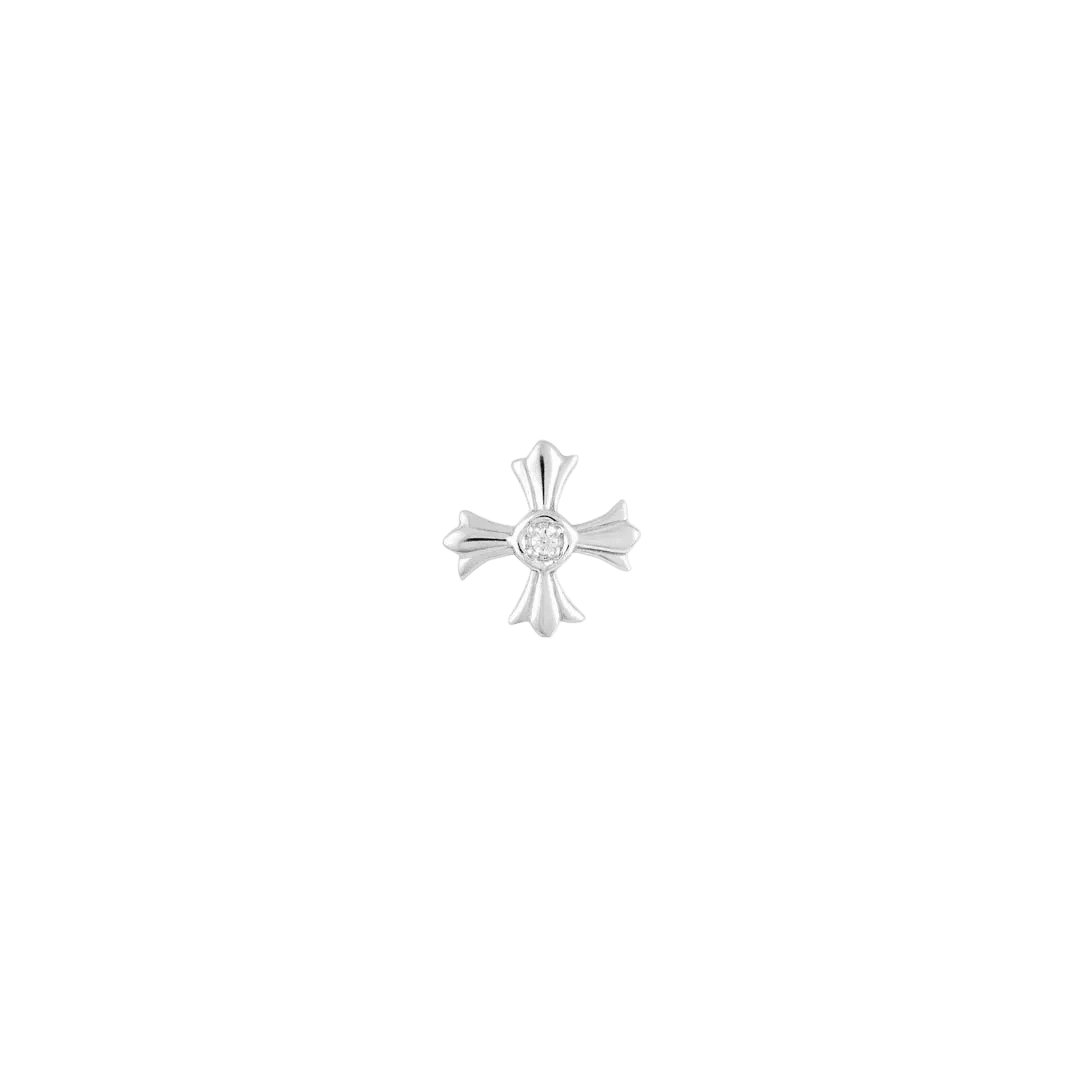 Greek Cross with Gem – 14K Gold Threadless/Threaded End - piercing - zone.com
