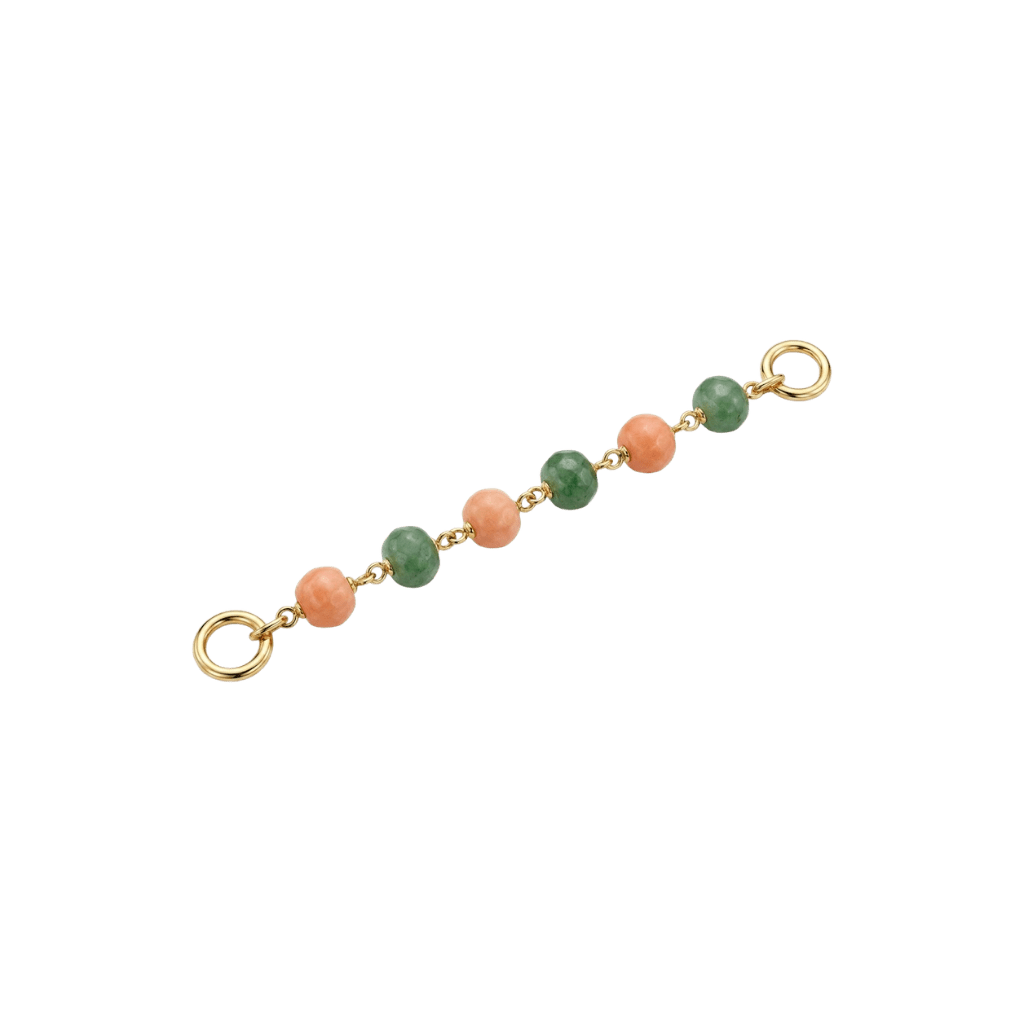 Green & Orange Sapphire Chain – 14K Gold Gemstone Piercing Chain - piercing-zone.com