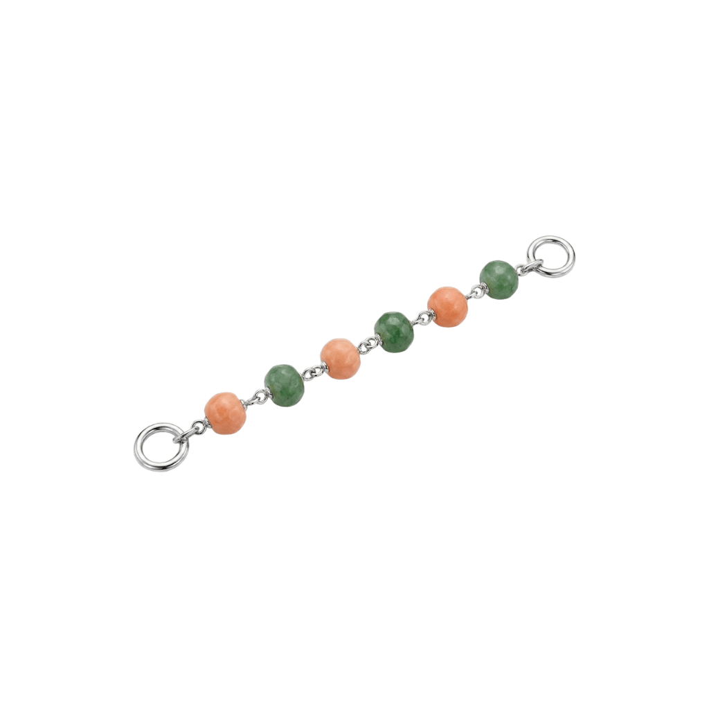 Green & Orange Sapphire Chain – 14K Gold Gemstone Piercing Chain - piercing-zone.com