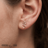 Growth – CZ Floral Arc – 14K Gold Threadless End - piercing - zone.com