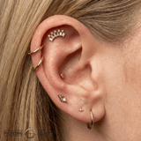 GSTQ – Genuine Diamond & Topaz Crown – 14K Gold Threadless End - piercing - zone.com