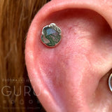 Vision – 14K Gold Moss Agate Threadless End