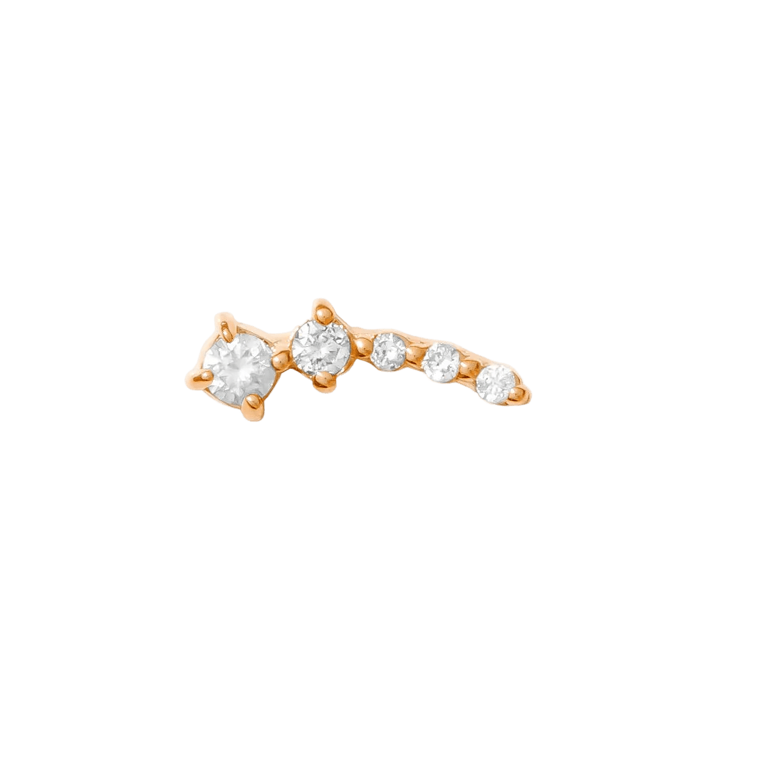 Haley - 14K Gold Gem Threadless End - piercing - zone.com