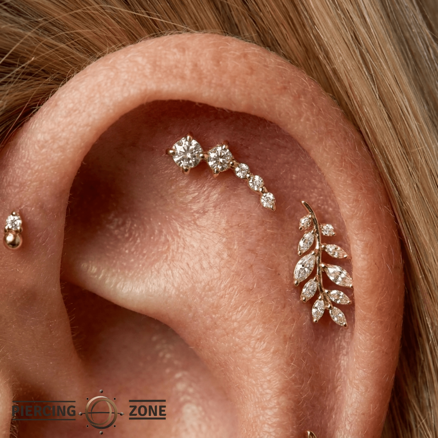 Haley - 14K Gold Gem Threadless End - piercing - zone.com