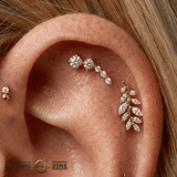 Haley - 14K Gold Gem Threadless End - piercing - zone.com