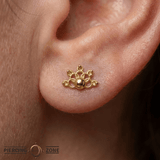 Half Lattice - 18K Gold Threadless End - piercing-zone.com