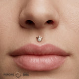 Half Star With Bezel – 14K/18K Gold Threadless End - piercing - zone.com