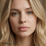 Half Star With Bezel – 14K/18K Gold Threadless End - piercing - zone.com