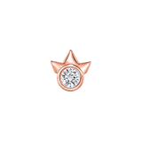 Half Star With Bezel – 14K Gold Threadless/Threaded End