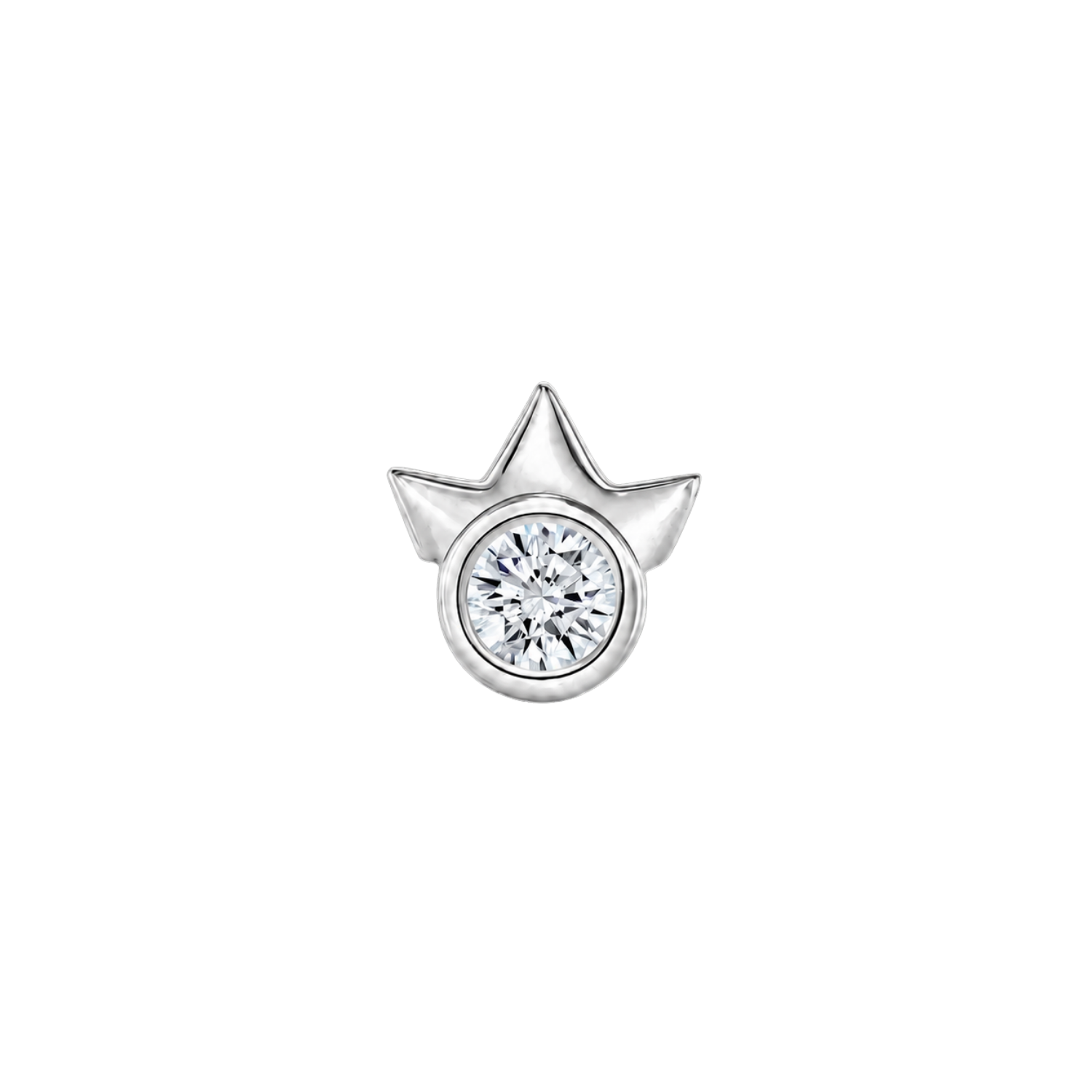 Half Star With Bezel – 14K Gold Threadless/Threaded End