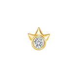 Half Star With Bezel – 14K Gold Threadless/Threaded End