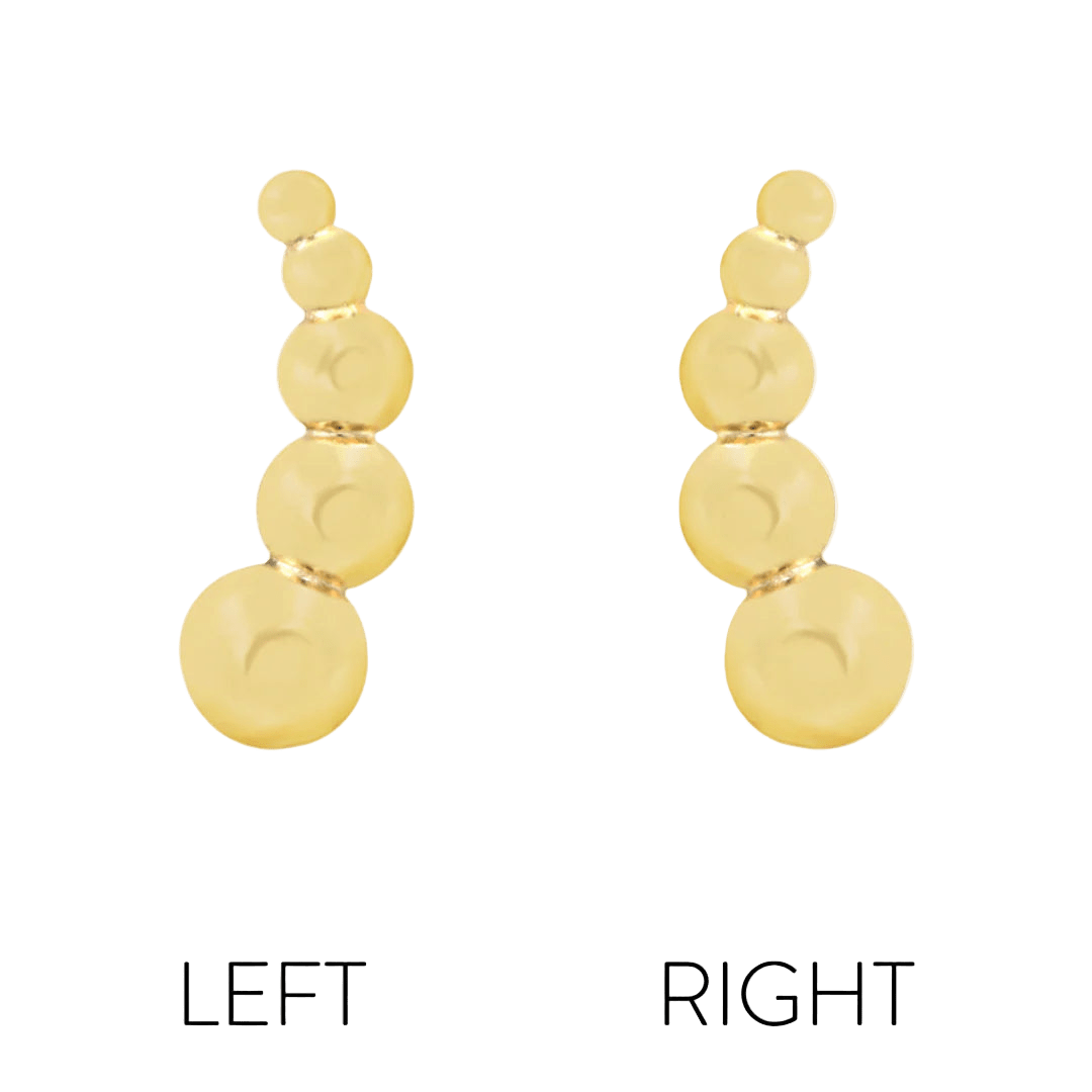 Half Triumph – 14K Gold Beaded Arc Threadless End - piercing - zone.com