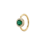 Halo - 14K Gold Multi - Stone Fixed Bead Ring - piercing - zone.com