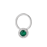 Halo - 14K Gold Multi - Stone Fixed Bead Ring - piercing - zone.com
