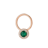 Halo - 14K Gold Multi - Stone Fixed Bead Ring - piercing - zone.com