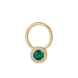 Halo - 14K Gold Multi - Stone Fixed Bead Ring - piercing - zone.com