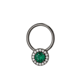Halo - 14K Gold Multi - Stone Fixed Bead Ring - piercing - zone.com