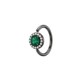 Halo - 14K Gold Multi - Stone Fixed Bead Ring - piercing - zone.com
