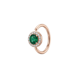 Halo - 14K Gold Multi - Stone Fixed Bead Ring - piercing - zone.com