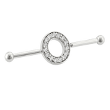 Halo Ring - 14K Gold Gem Straight Barbell - piercing - zone.com