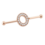 Halo Ring - 14K Gold Gem Straight Barbell