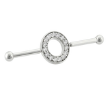 Halo Ring - 14K Gold Gem Straight Barbell