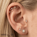 Halston – 14K Gold Grey Diamond, White Sapphire & Chain Threadless End - piercing - zone.com