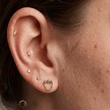 Halston – Reverse Set Grey Diamond – 14K Gold Threadless End - piercing - zone.com