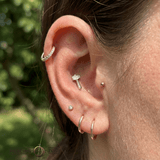 Hammer – 14K/18K Gold Textured Bar Threadless End - piercing - zone.com