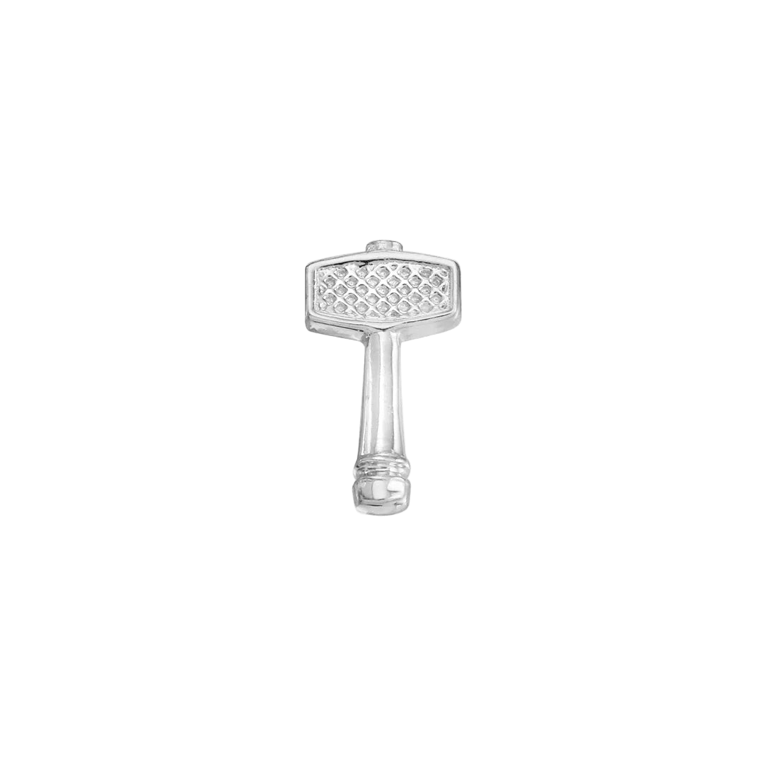 Hammer – 14K/18K Gold Textured Bar Threadless End - piercing - zone.com