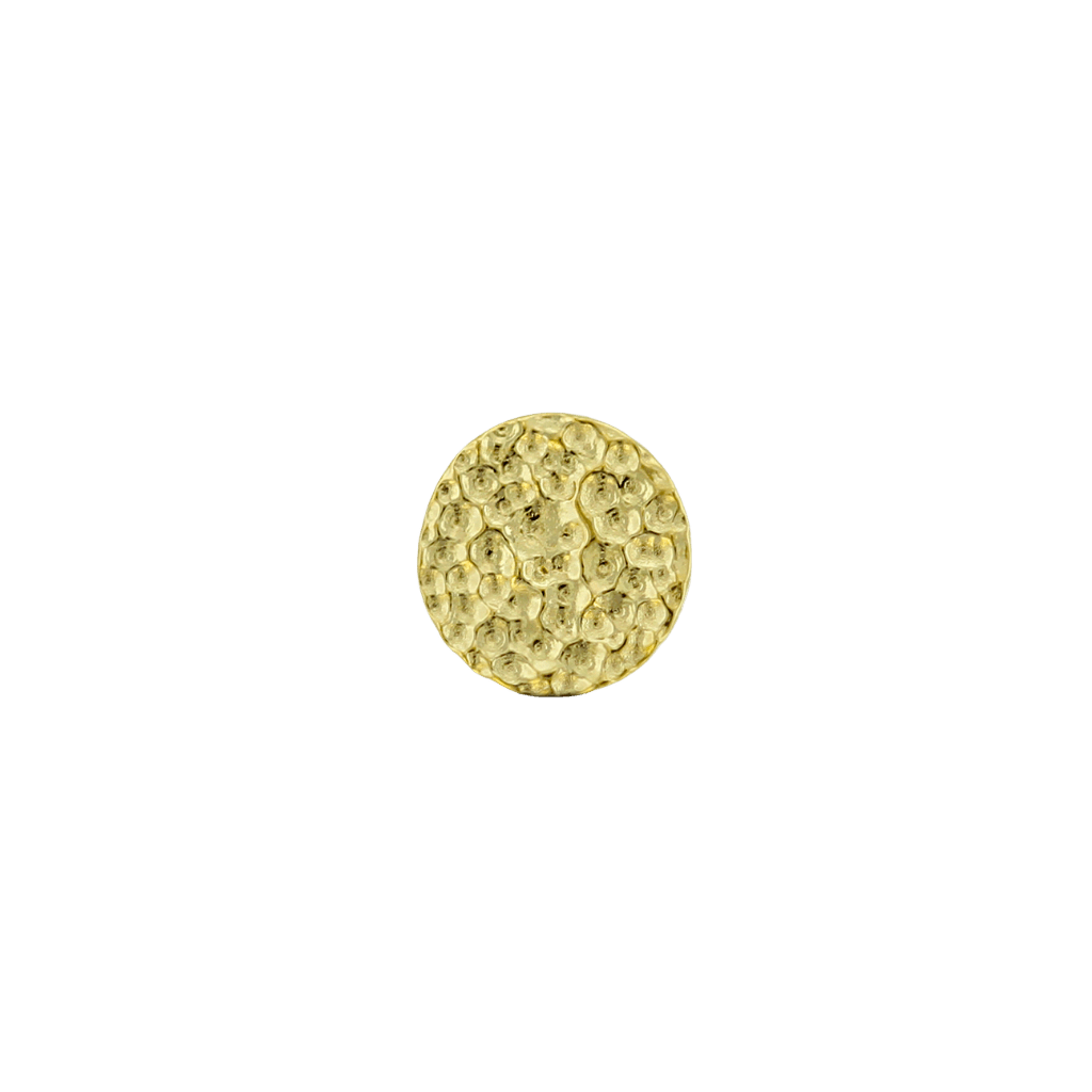 Hammered Disk - 18K Gold Threadless/Threaded End - piercing-zone.com