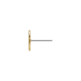 Hammered Disk - 18K Gold Threadless/Threaded End - piercing-zone.com