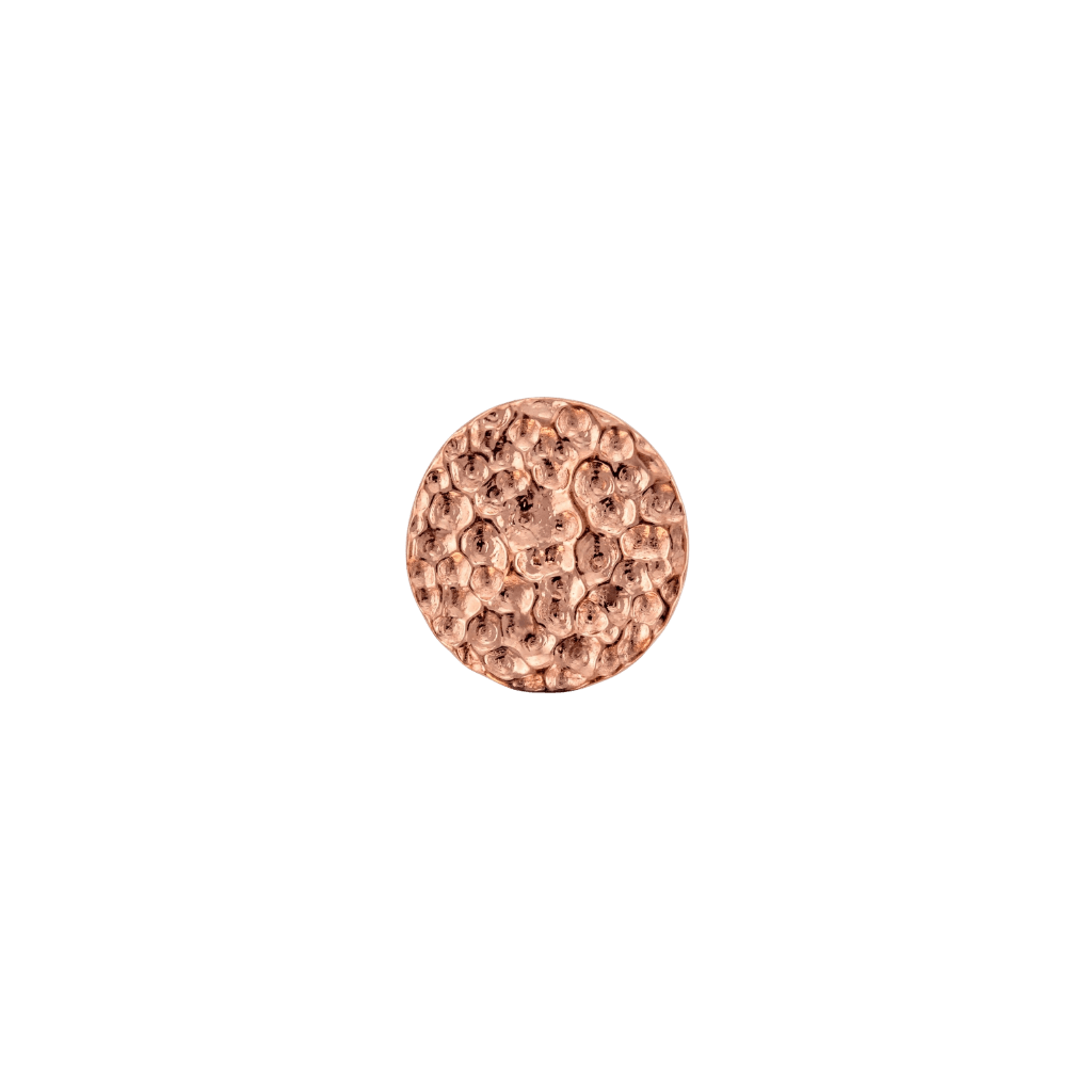 Hammered Disk - 18K Gold Threadless/Threaded End - piercing-zone.com