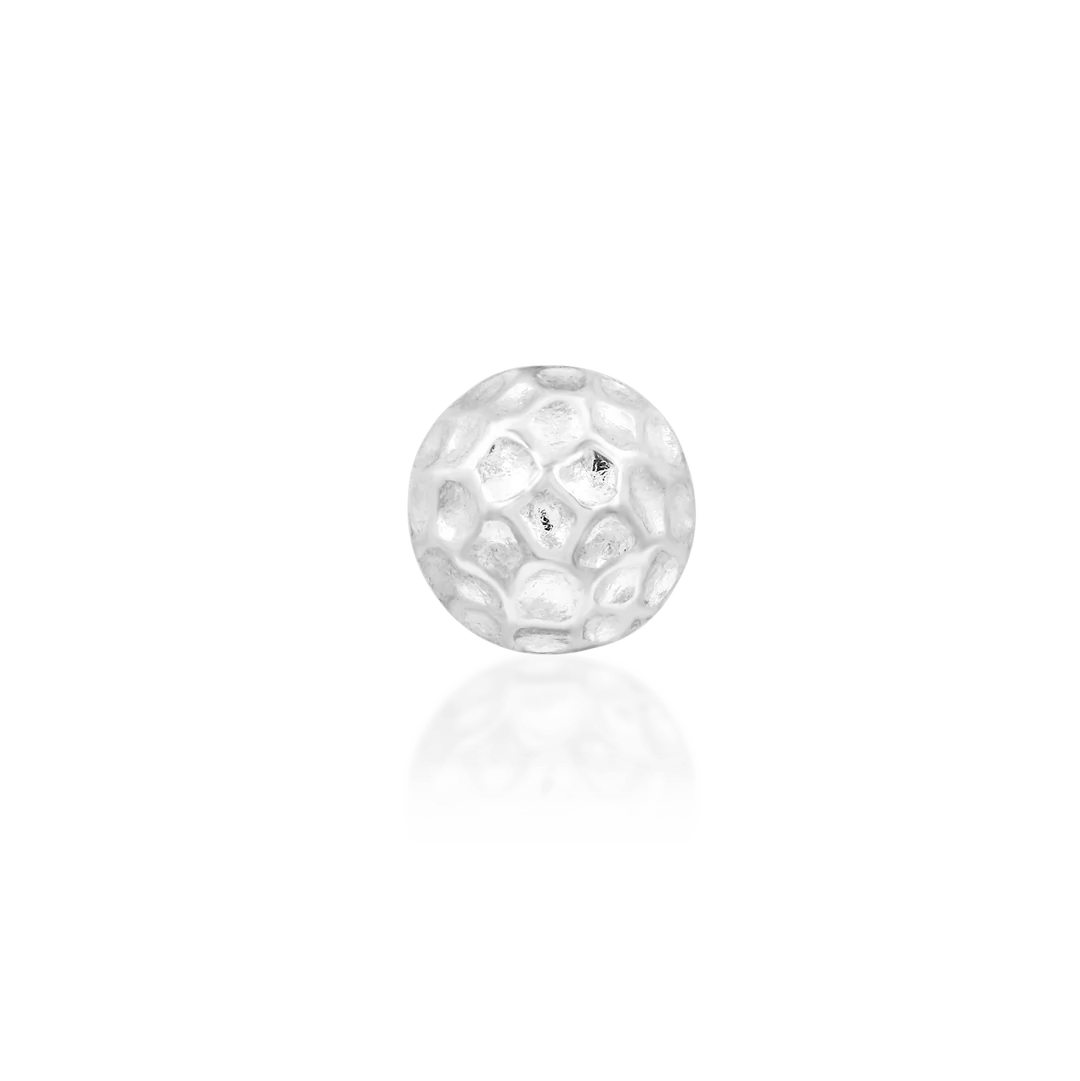 Hammered Dome – Textured 3D Disk – 14K Gold Threadless End - piercing - zone.com