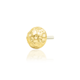 Hammered Dome – Textured 3D Disk – 14K Gold Threadless End - piercing - zone.com