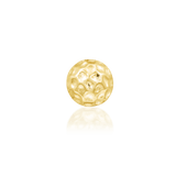 Hammered Dome – Textured 3D Disk – 14K Gold Threadless End - piercing - zone.com