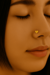 Hammered Heart – 14K Gold Threadless End - piercing - zone.com