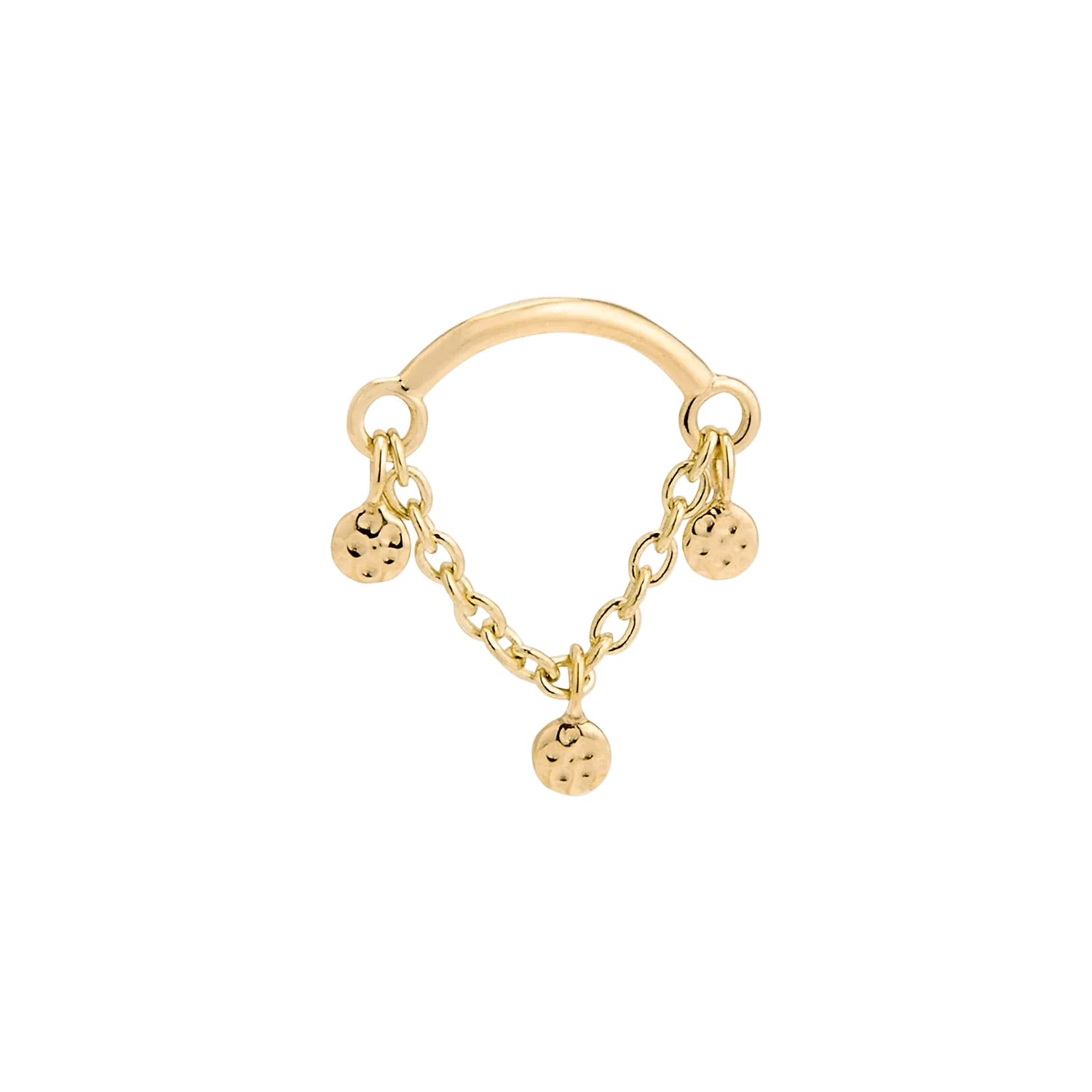 Hammered Helix – 14K Gold Threadless/Threaded End - piercing - zone.com