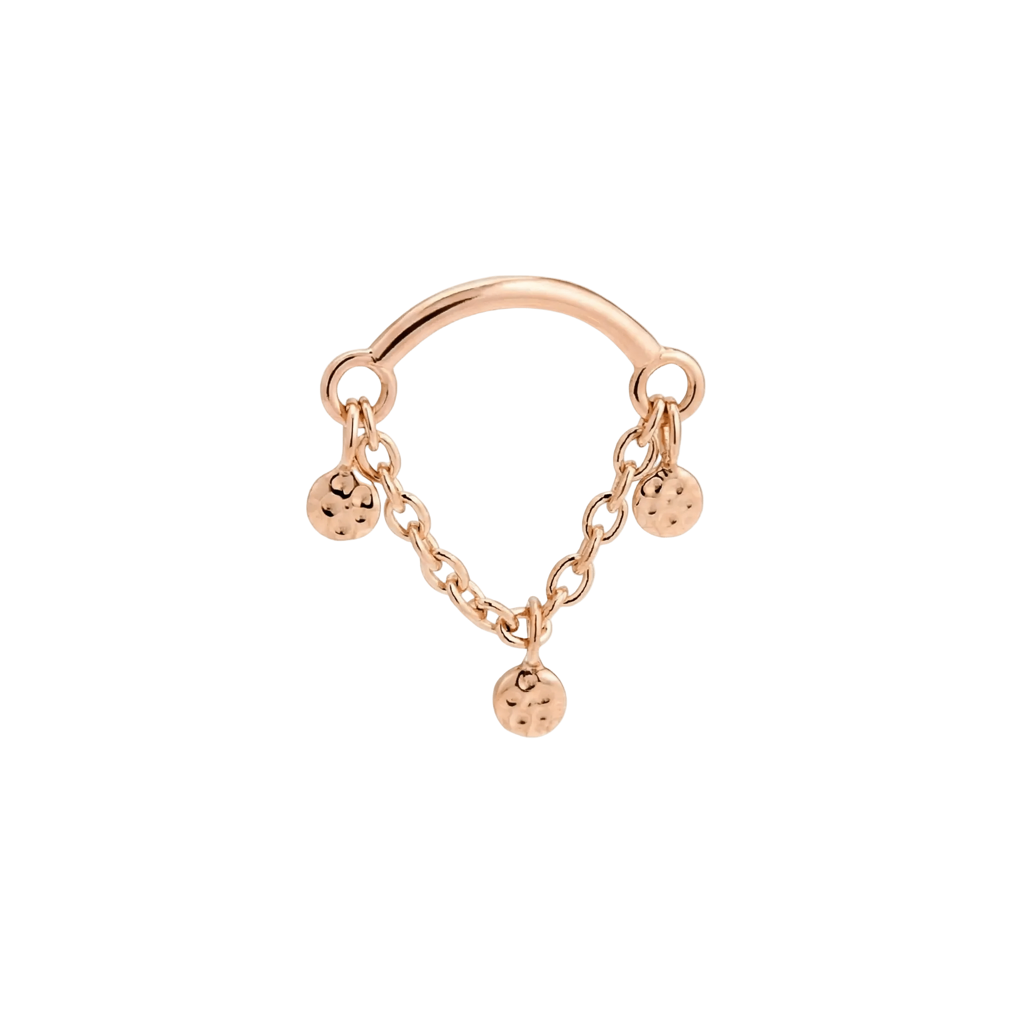 Hammered Helix – 14K Gold Threadless/Threaded End - piercing - zone.com