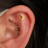 Hammered Moon – 14K Gold Threadless End - piercing - zone.com