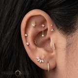 Hamsa - 14K Gold Stone Threadless/Threaded End - piercing - zone.com