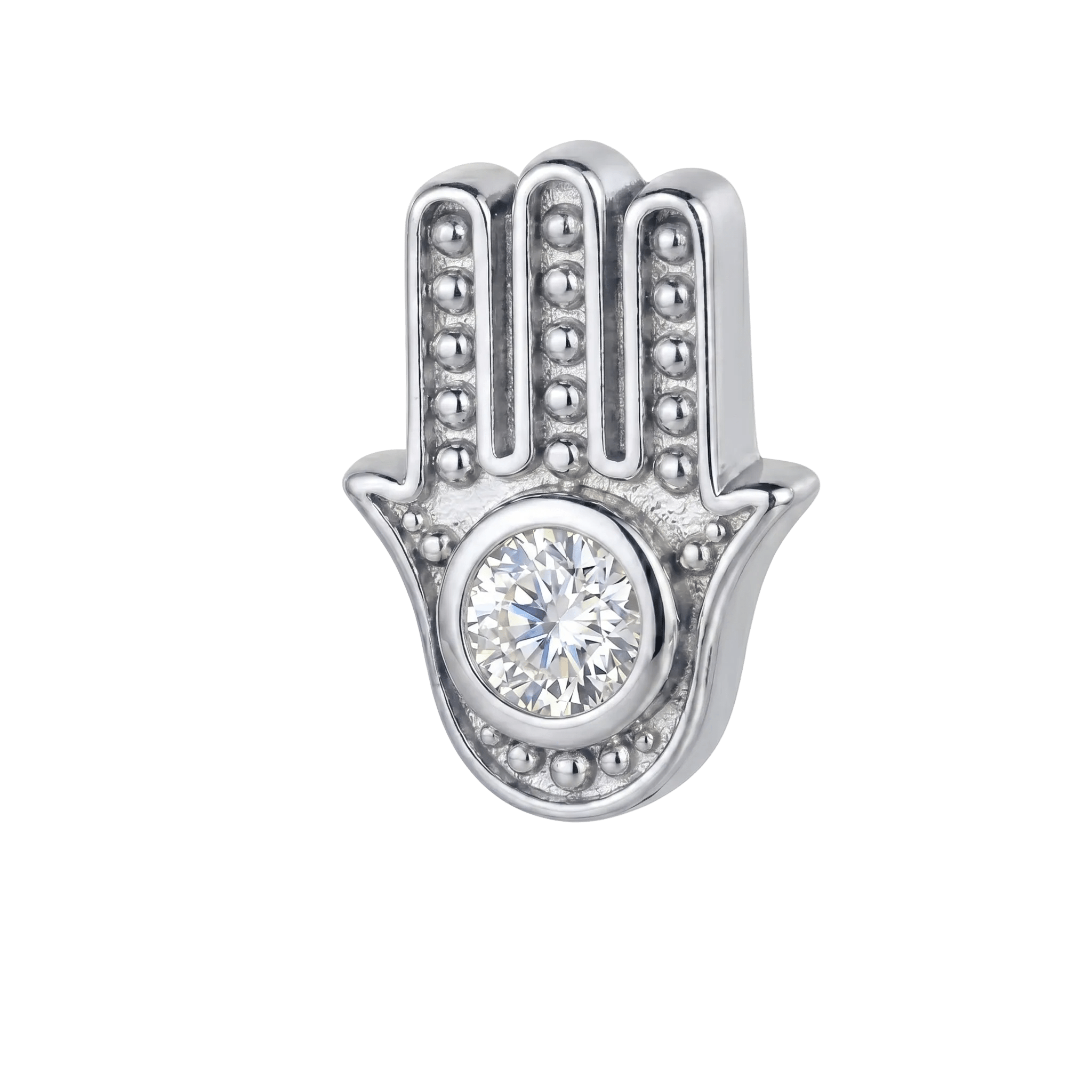 Hamsa - 14K Gold Stone Threadless/Threaded End - piercing - zone.com