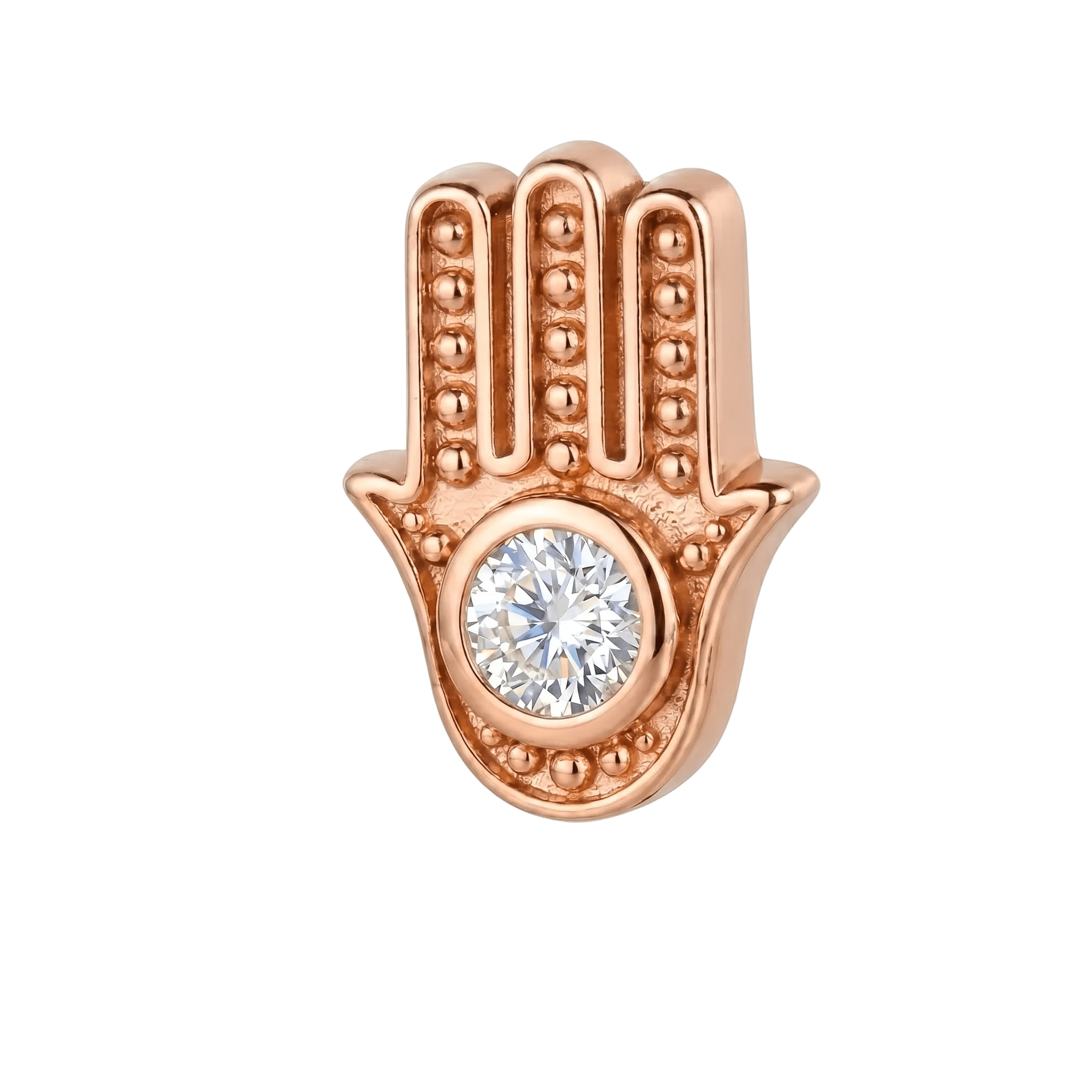 Hamsa - 14K Gold Stone Threadless/Threaded End - piercing - zone.com